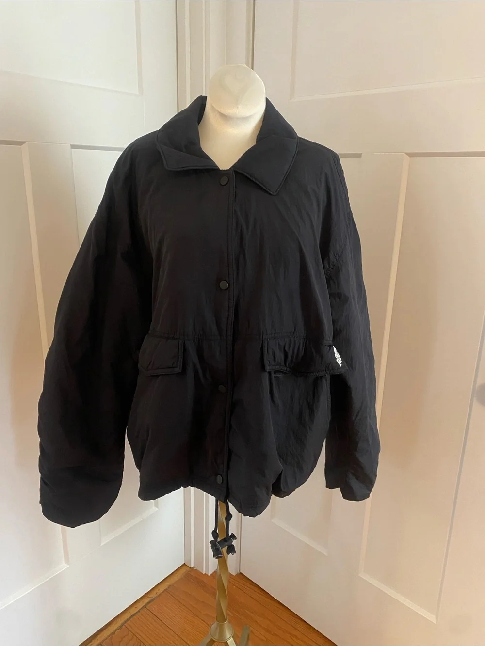 Free people off the bleachers coaches jacket Lightweight Black Women's medium